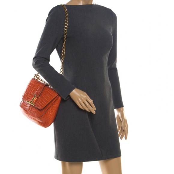 Tom Ford Alligator Skin Tara T-clasp crossbody❤️❤️ - Picture 5 of 8